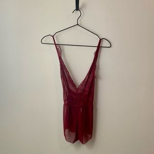 Maroon Lingerie Romper!